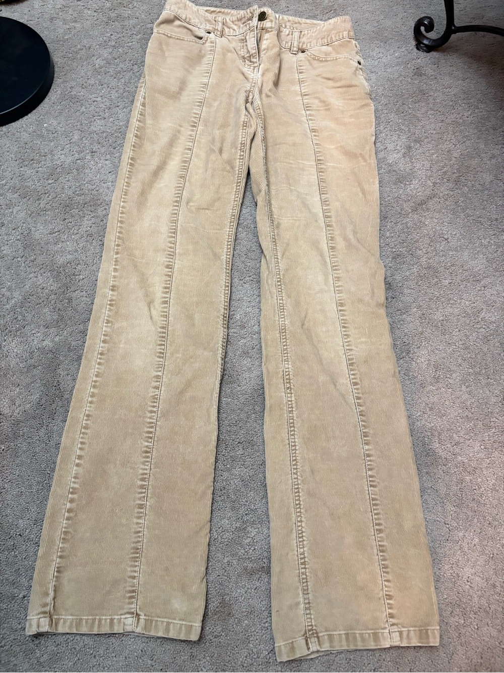 LONDONJEAN The Christie Fit Corduroy Pants in Beige